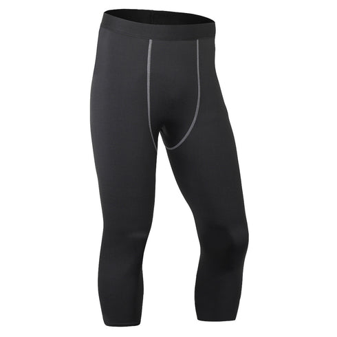 Men's Dry Fit Capri Workout Leggings Compression Pants