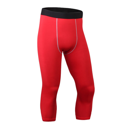 Men's Dry Fit Capri Workout Leggings Compression Pants