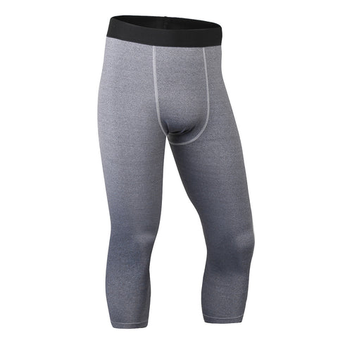 Men's Dry Fit Capri Workout Leggings Compression Pants
