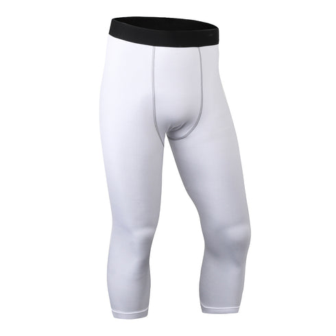 Men's Dry Fit Capri Workout Leggings Compression Pants