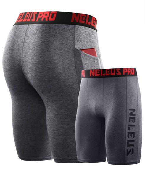 Men's Dry Fit Professional Athletic Compression Shorts with Pocket