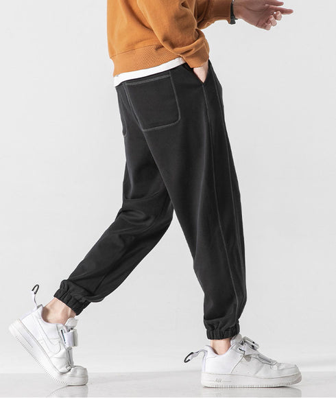 Men's Elastic Waist Fleece-Lined Harem Plus Size Joggers