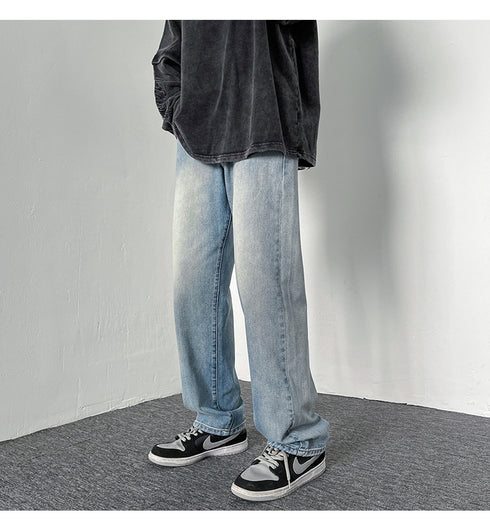 Men's Fashion Big Loose Relaxed Straight-Leg Jeans