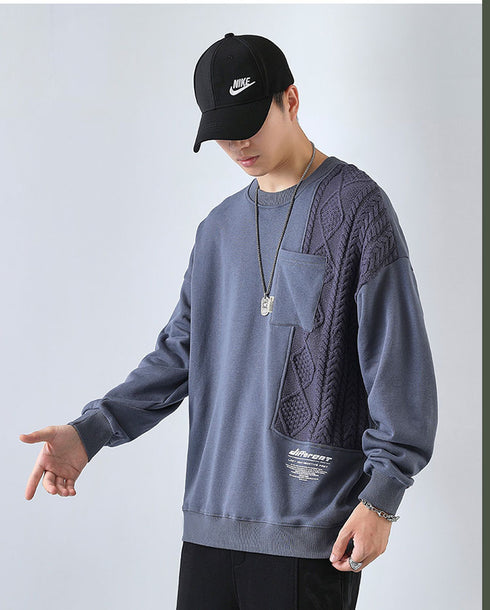 Men's Fashion Long Sleeve Sweater Crewneck Sweatshirt