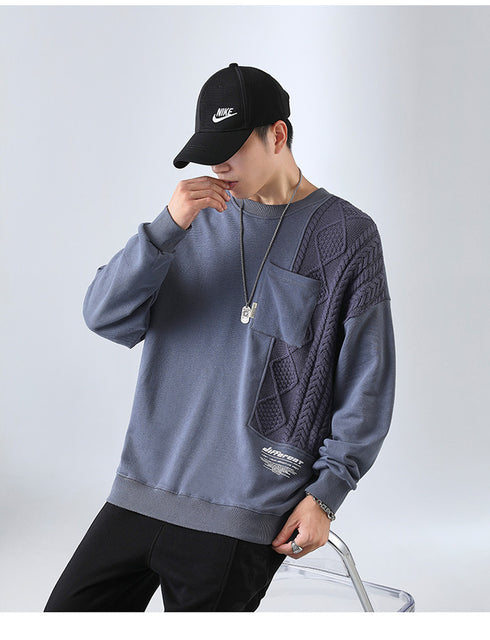 Men's Fashion Long Sleeve Sweater Crewneck Sweatshirt