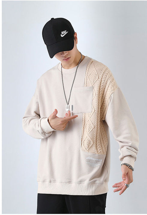 Men's Fashion Long Sleeve Sweater Crewneck Sweatshirt
