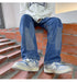 Men's Fashion Straight Wide-Leg Loose Relaxed Denim Jeans