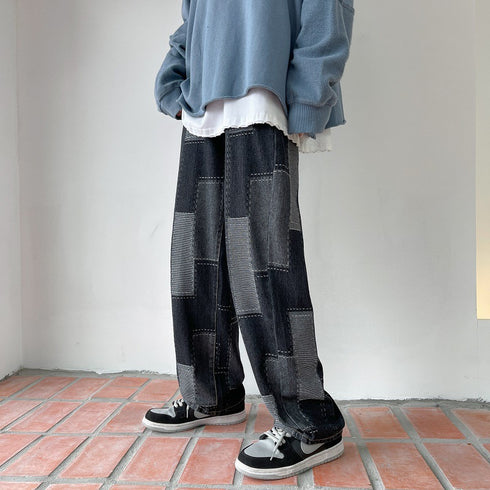 Men's Fashion Straight Wide-Leg Loose Relaxed Denim Jeans