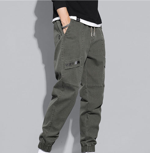 Men's Fleece-Lined Elastic Waist Harem Straight Leg Joggers