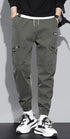 Men's Fleece-Lined Elastic Waist Harem Straight Leg Joggers