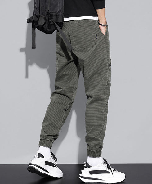 Men's Fleece-Lined Elastic Waist Harem Straight Leg Joggers