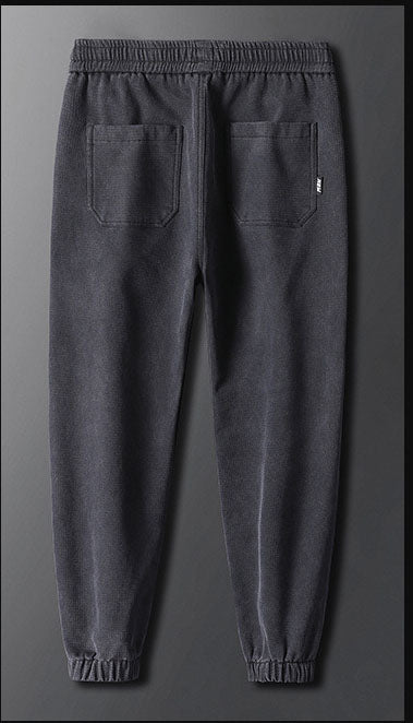Men's Fleece-Lined Elastic Waist Harem Straight Leg Joggers