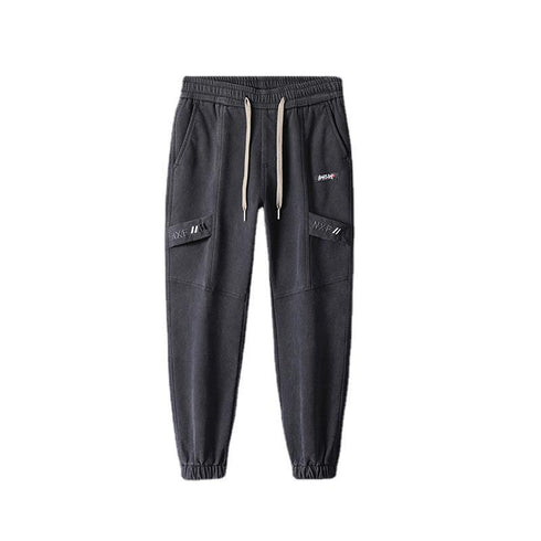 Men's Fleece-Lined Elastic Waist Harem Straight Leg Joggers