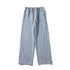 Men's Fleece-Lined Elastic Waist Loose Fit Straight Jeans Denim Pants
