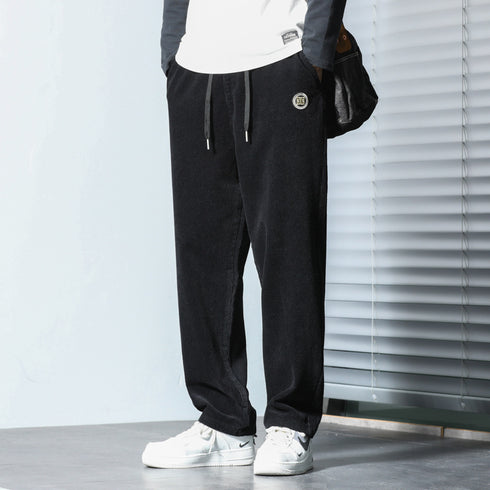 Men's Straight Leg Drawstring Basic Jogger Fleece Pants