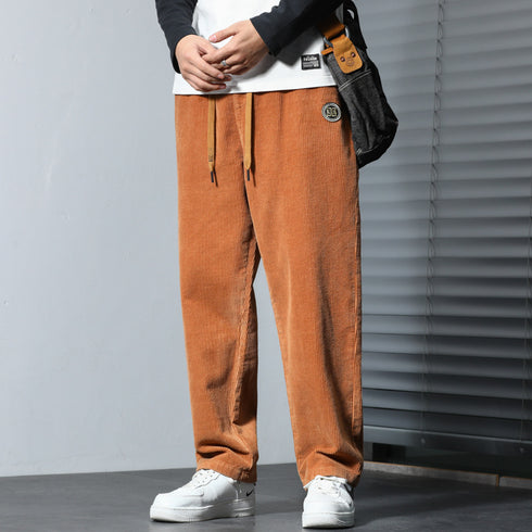 Men's Straight Leg Drawstring Basic Jogger Fleece Pants