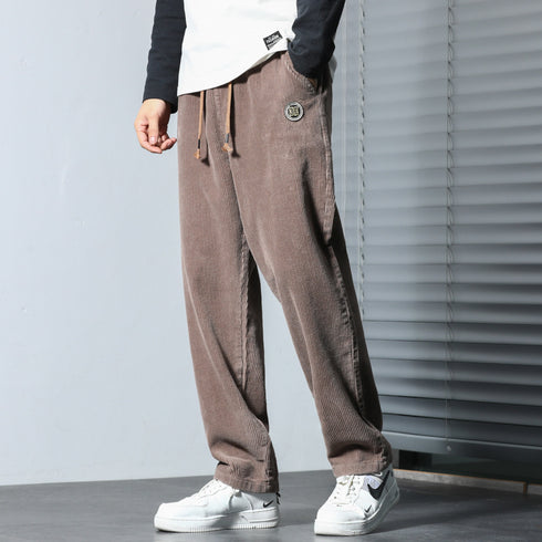 Men's Straight Leg Drawstring Basic Jogger Fleece Pants