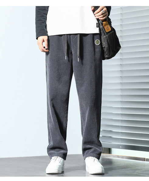 Men's Straight Leg Drawstring Basic Jogger Fleece Pants