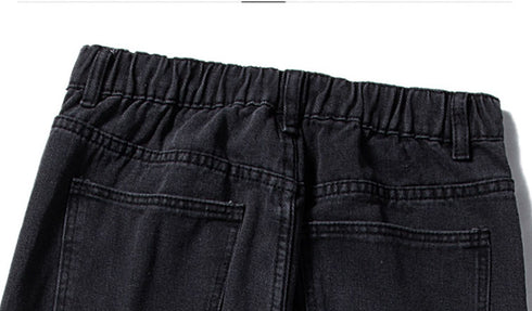 Men's Fleece-Lined Straight Wide Leg Denim Jeans