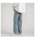 Men's Fleece-Lined Straight fit Solid Color Loose Denim Work Jeans