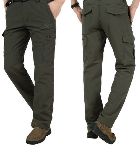 Men's Thick Cargo Pants with Multi Pockets
