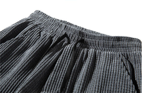 Men's Fleece Corduroy Plus Size Drawstring Jogger Trousers