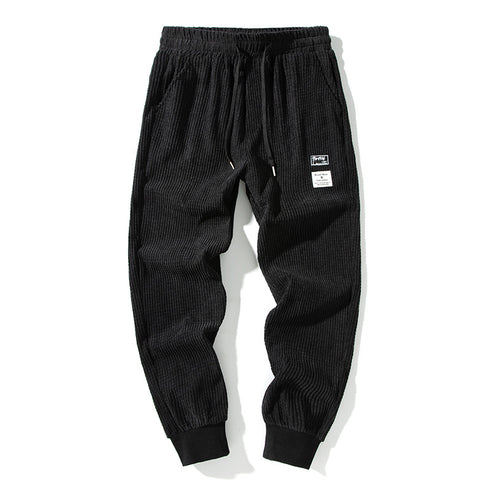 Men's Fleece Corduroy Plus Size Drawstring Jogger Trousers