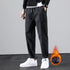 Plus Size Men's Straight Leg Fleece Cargo Pants for Workout