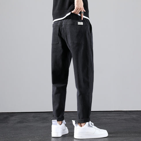 Plus Size Men's Straight Leg Fleece Cargo Pants for Workout