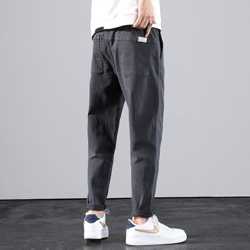 Plus Size Men's Straight Leg Fleece Cargo Pants for Workout