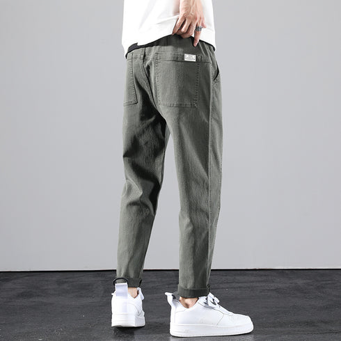Plus Size Men's Straight Leg Fleece Cargo Pants for Workout