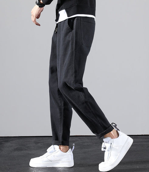 Plus Size Men's Straight Leg Fleece Cargo Pants for Workout