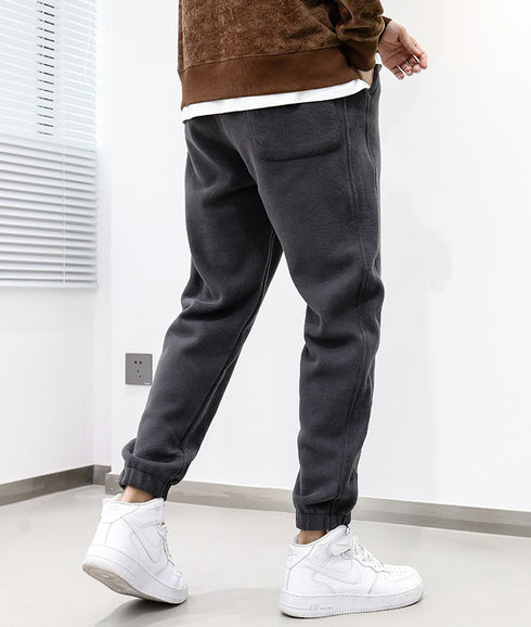 Men's Fleece Plus Size Elastic Waist Outdoor Jogging Pants