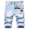 Men's Flower Ripped Denim Jeans Shorts Men's Jean Shorts