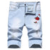 Men's Flower Ripped Denim Jeans Shorts Men's Jean Shorts
