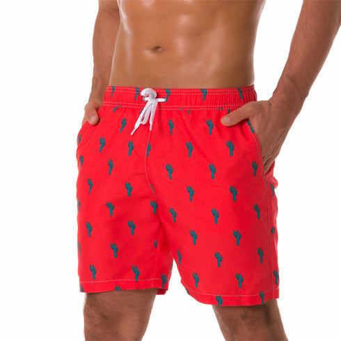 Men's Funny Printed Quick Dry Beach Shorts with Mesh Lining