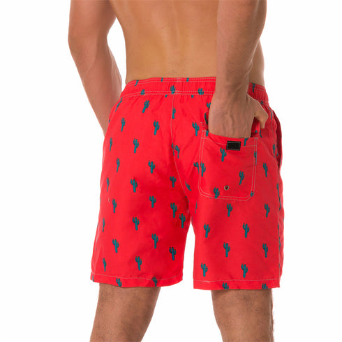 Men's Funny Printed Quick Dry Beach Shorts with Mesh Lining
