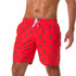 Men's Funny Printed Quick Dry Beach Shorts with Mesh Lining