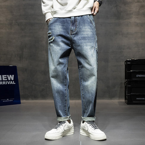 Men's Harem Ripped Denim Jeans Pants