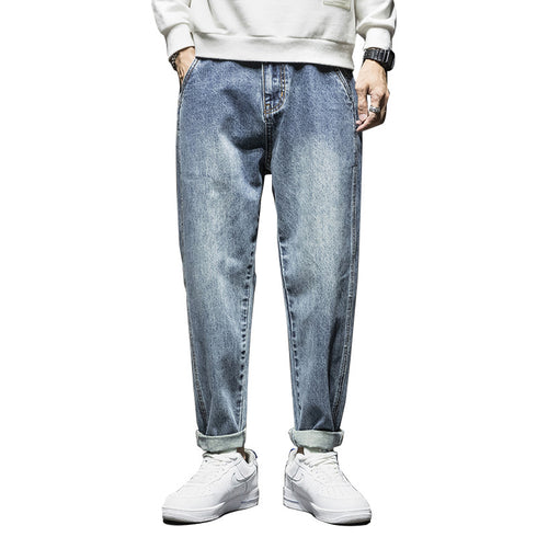 Men's Harem Pants Loose Jeans Denim Trousers