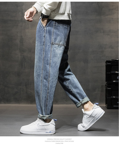 Men's Harem Pants Loose Jeans Denim Trousers