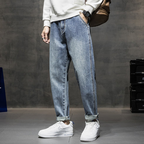 Men's Harem Pants Loose Jeans Denim Trousers