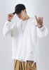 Men's Hip Hop Solid Color Pullover Hole Sweatshirts