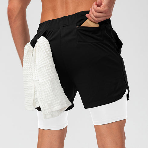 Men's Lightweight Workout Towel Loop Shorts with Lined