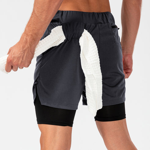 Men's Lightweight Workout Towel Loop Shorts with Lined