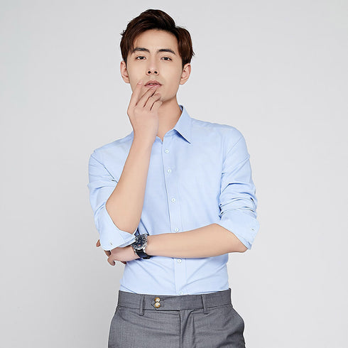 Men's Long Sleeve Business Slim Fit Plus Size Shirts