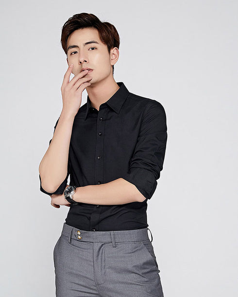 Men's Long Sleeve Business Slim Fit Plus Size Shirts