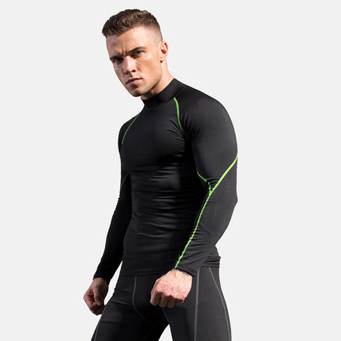 Men's Long Sleeve Shirt Bodybuilding Top Sport Undershirt