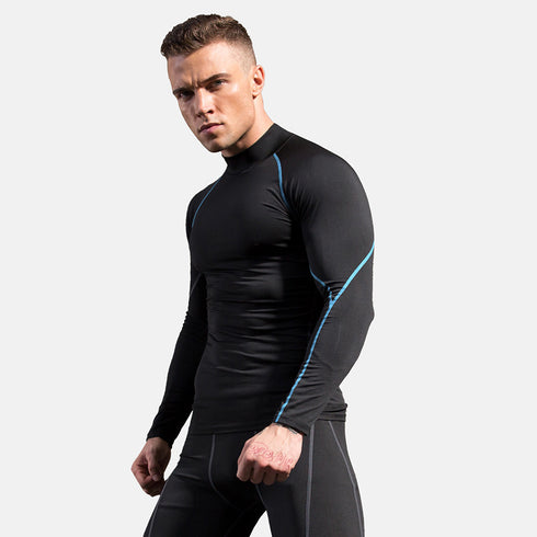 Men's Long Sleeve Shirt Bodybuilding Top Sport Undershirt