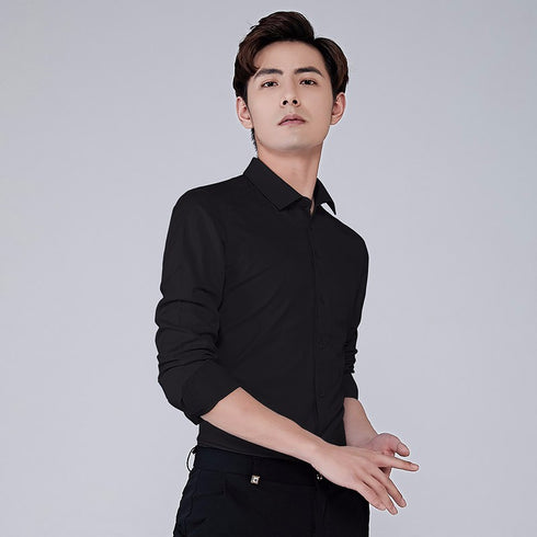 Men's Long Sleeve Solid Slim Fit Plus Size Casual Shirts